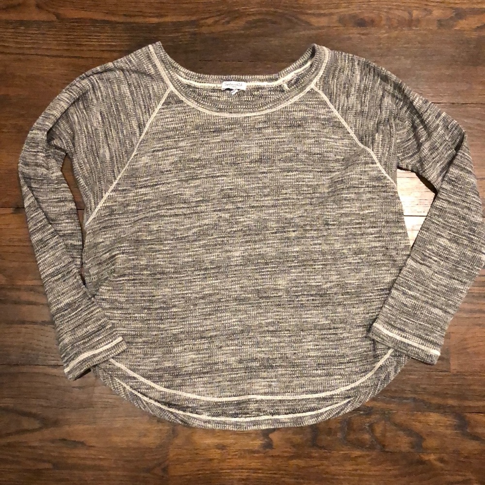 Splendid XS grey marled thermal top long sleeves